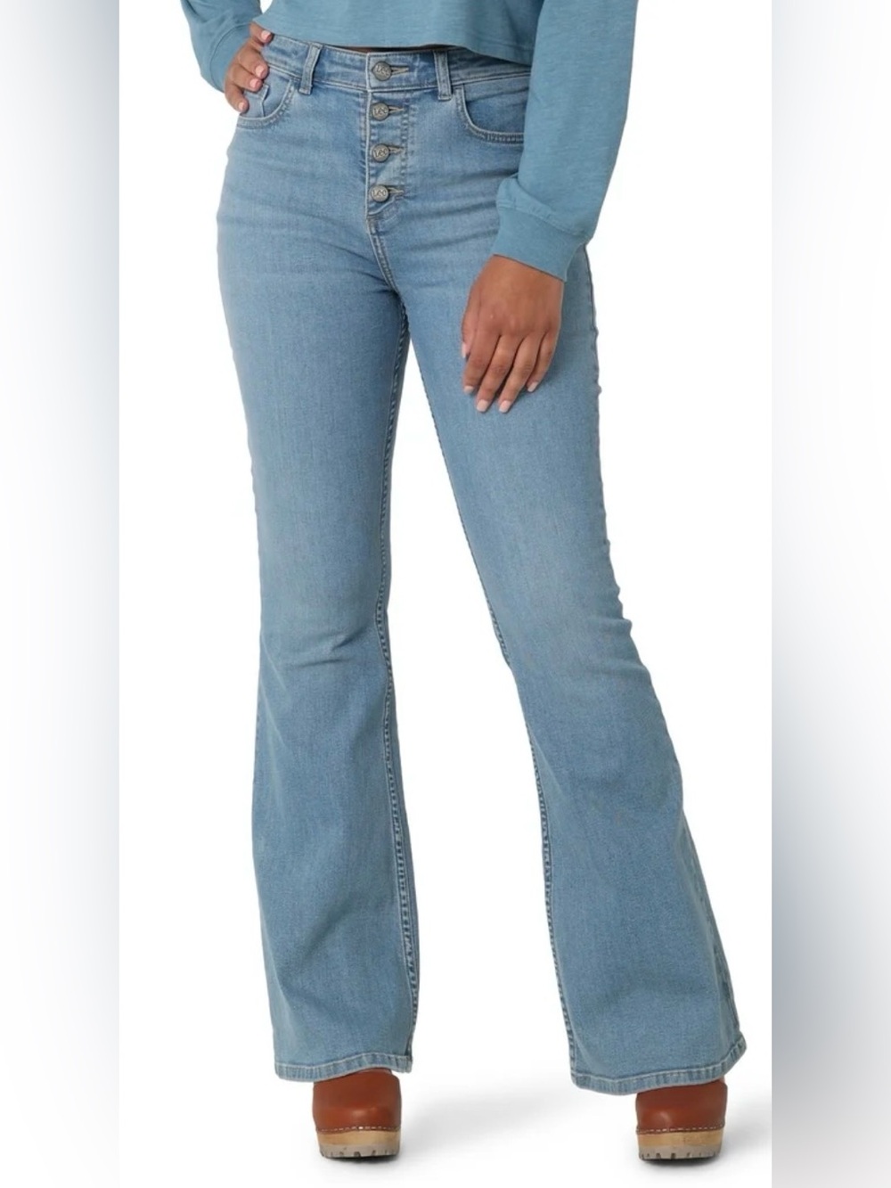 Lee Heritage Women’s Button Fly Flare Jeans Size 2 High Rise 90s VTG inspired